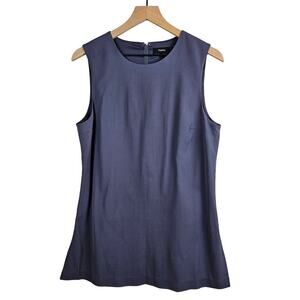 Theory Sheath Split Hem Tunic‎ Sleeveless Top L Blue